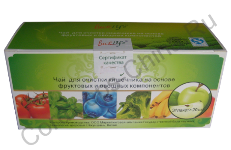 Чай для очистки кишечника на основе фруктовых и овощных компонентов